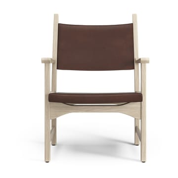 Caryngo fauteuil - Witgepigmenteerd eiken-leer roodbruin - Swedese