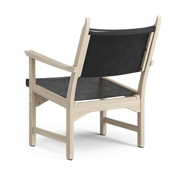 Caryngo fauteuil - Witgepigmenteerd eiken-leer zwart - Swedese