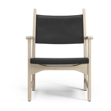 Caryngo fauteuil - Witgepigmenteerd eiken-leer zwart - Swedese