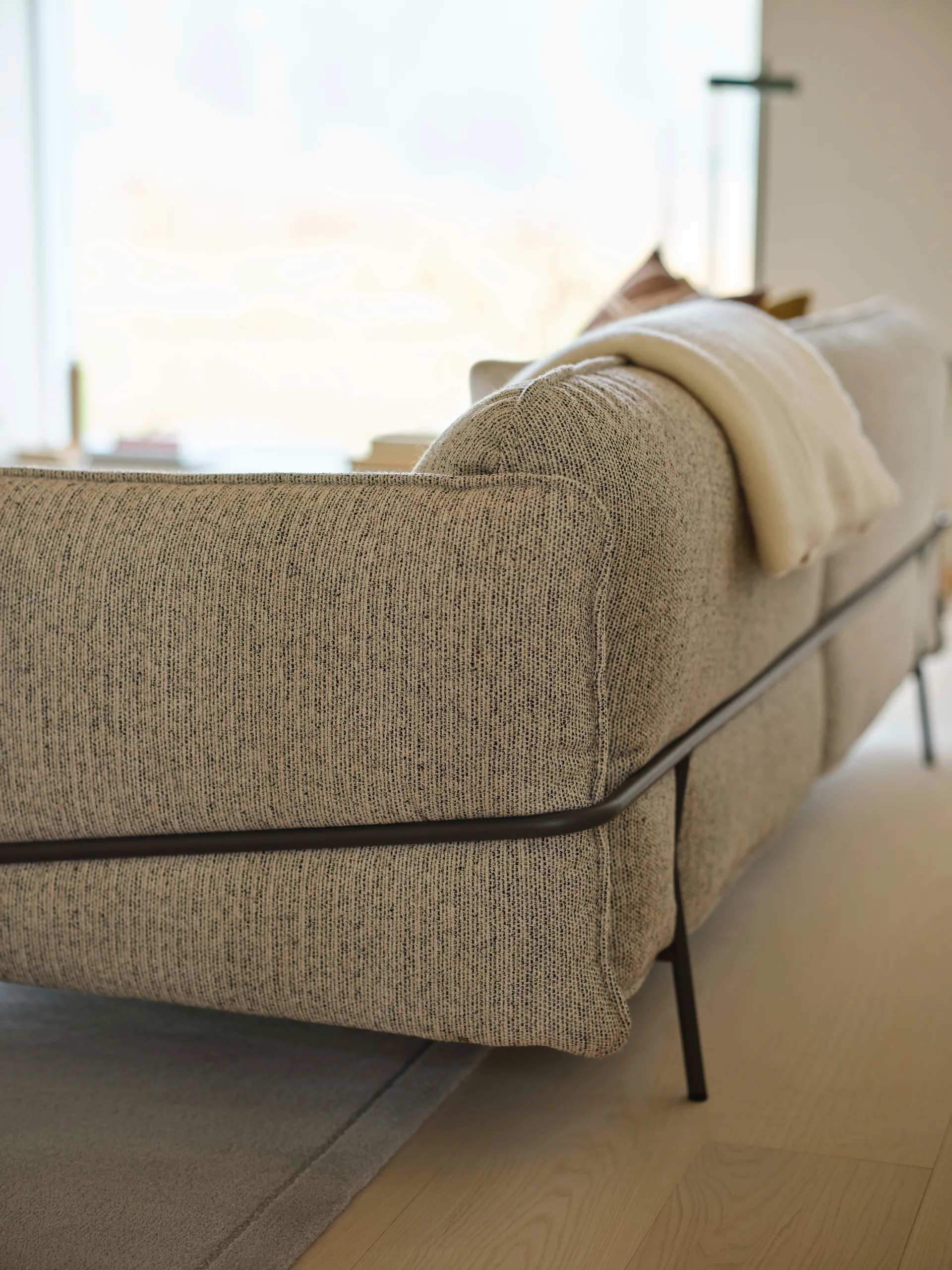 Continental bank, Sealife Dark beige/white-verchroomdstaal Swedese