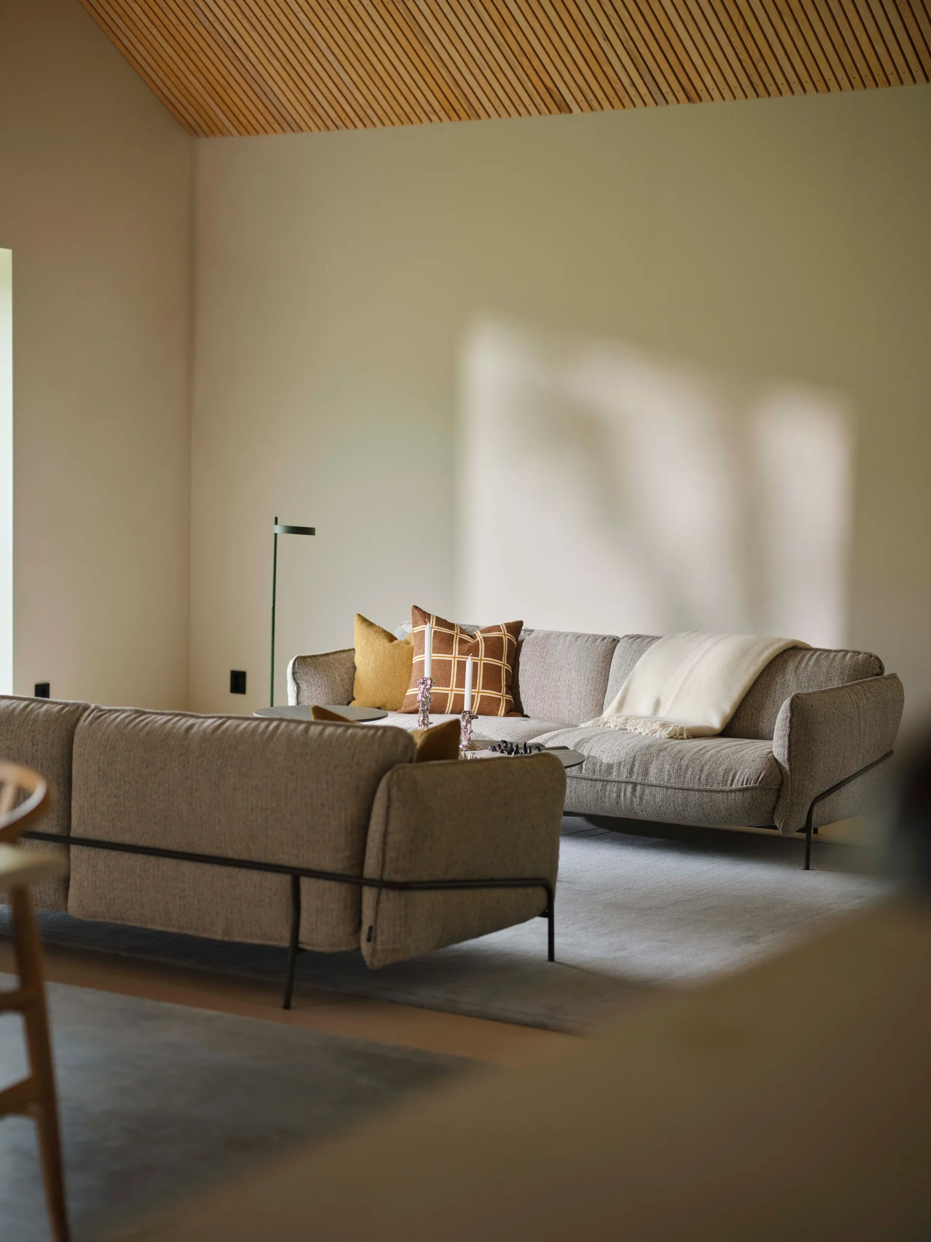 Continental bank, Sealife Light beige/White-orkangrijs Swedese