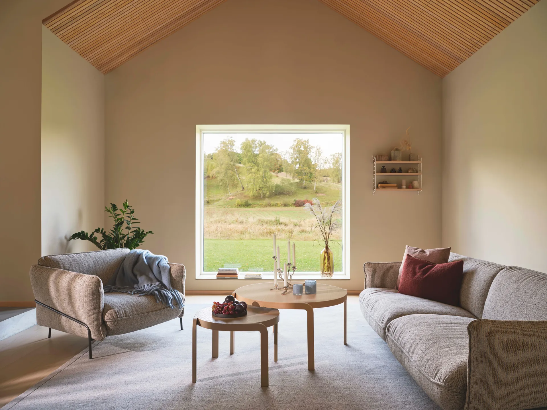 Continental bank, Sealife Light beige/white-zwartgelaktstaal Swedese