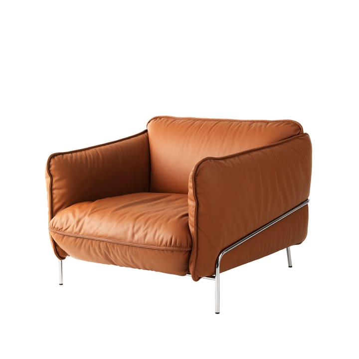 Continental fauteuil - leer elmosoft 54035 bruin, verchroomd stalen frame - Swedese