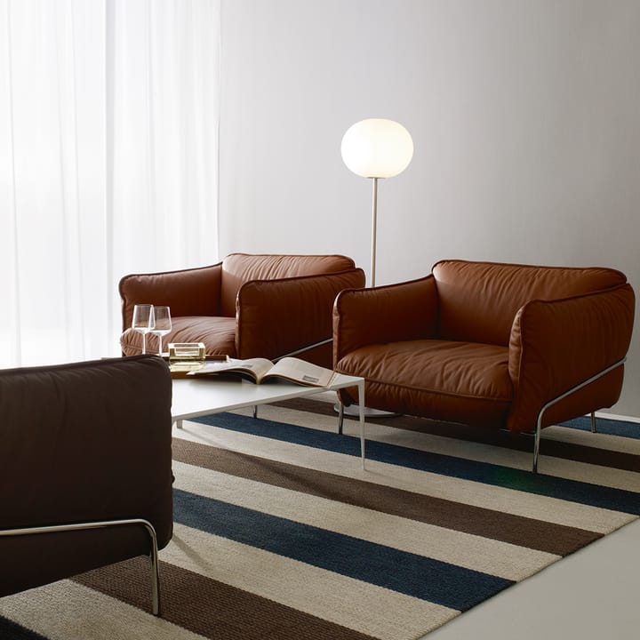 Continental fauteuil - leer elmosoft 54035 bruin, verchroomd stalen frame - Swedese