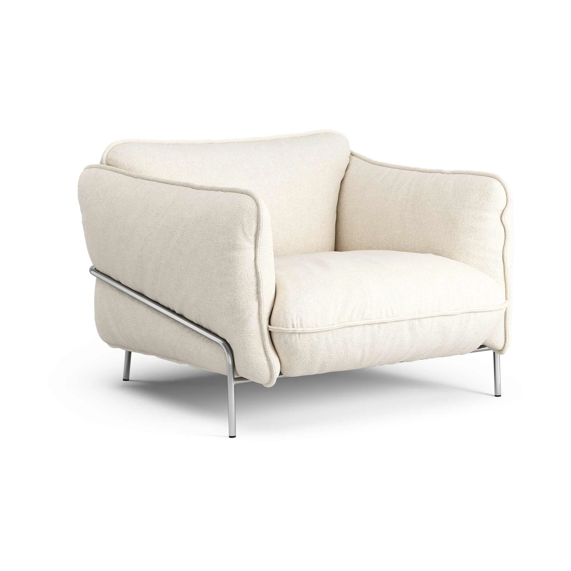 Continental fauteuil, Sealife Ivory/sand-verchroomdstaal Swedese