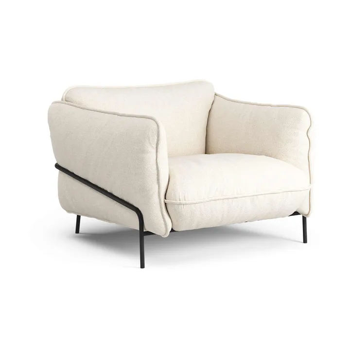 Continental fauteuil - Sealife Ivory/sand-zwartgelaktstaal - Swedese