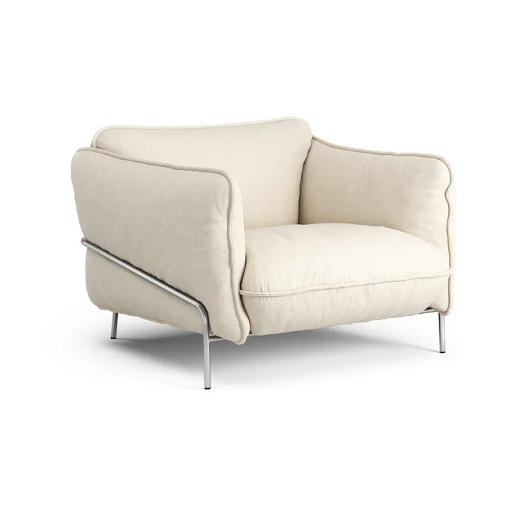 Continental fauteuil - Sealife Light beige/white-verchroomdstaal - Swedese