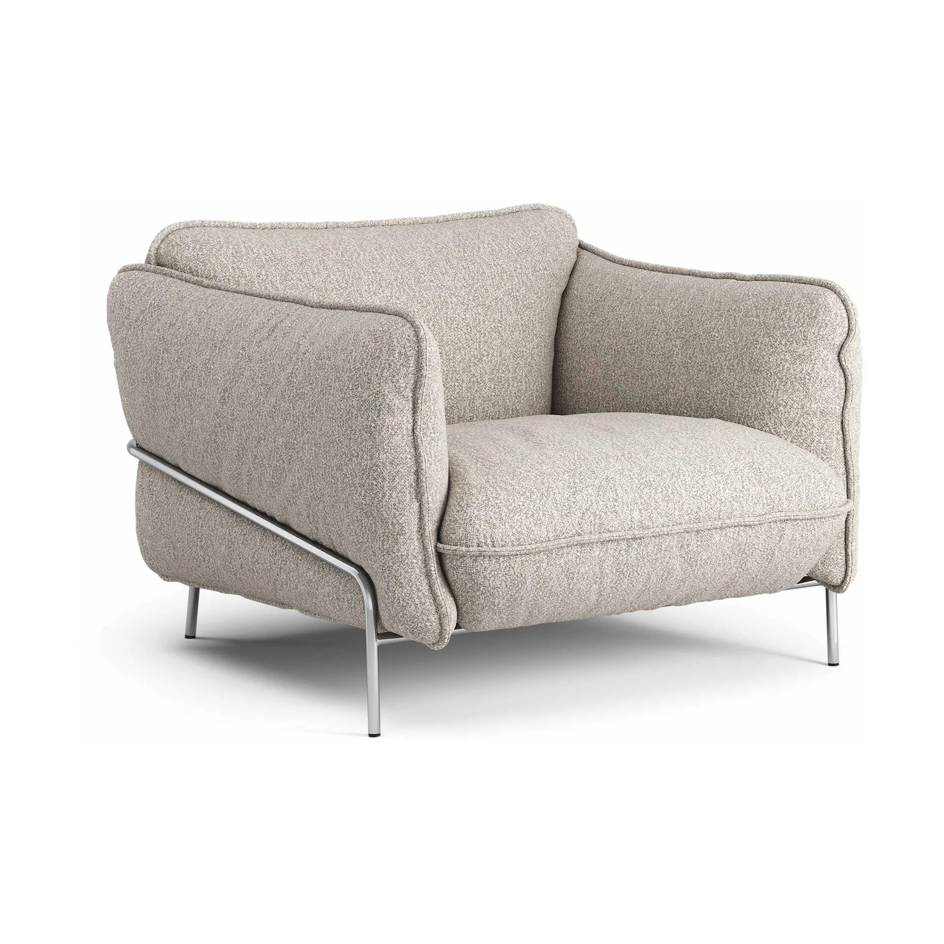 Continental fauteuil, Wave Cobblestone-verchroomdstaal Swedese