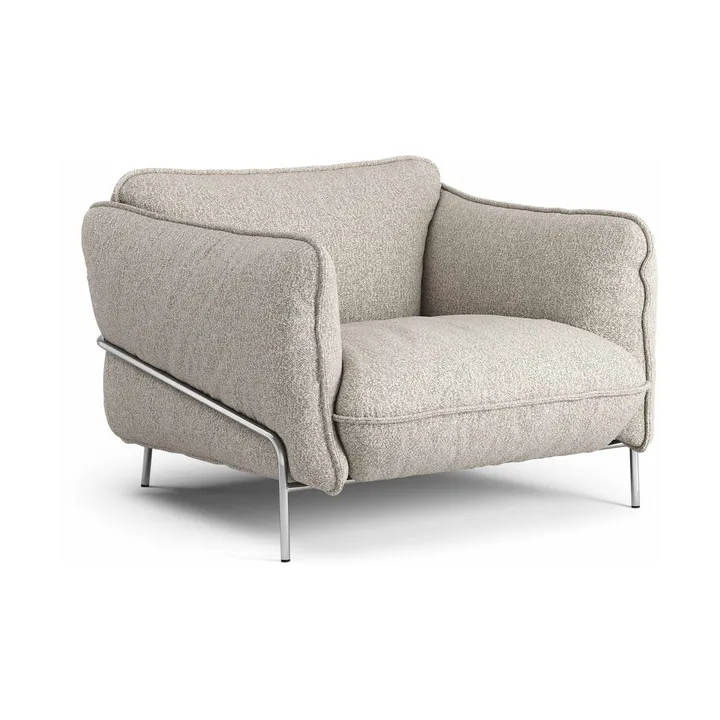 Continental fauteuil - Wave Cobblestone-verchroomdstaal - Swedese