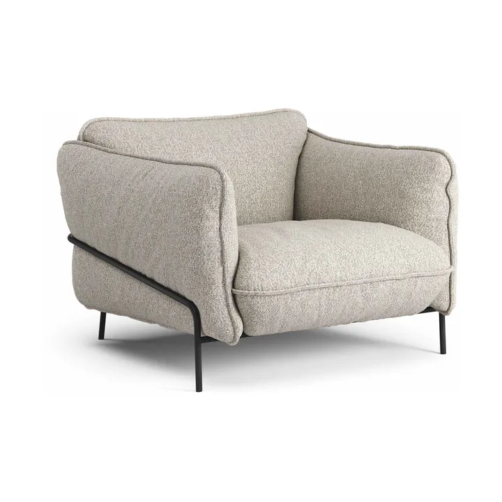 Continental fauteuil - Wave Cobblestone-zwartgelaktstaal - Swedese