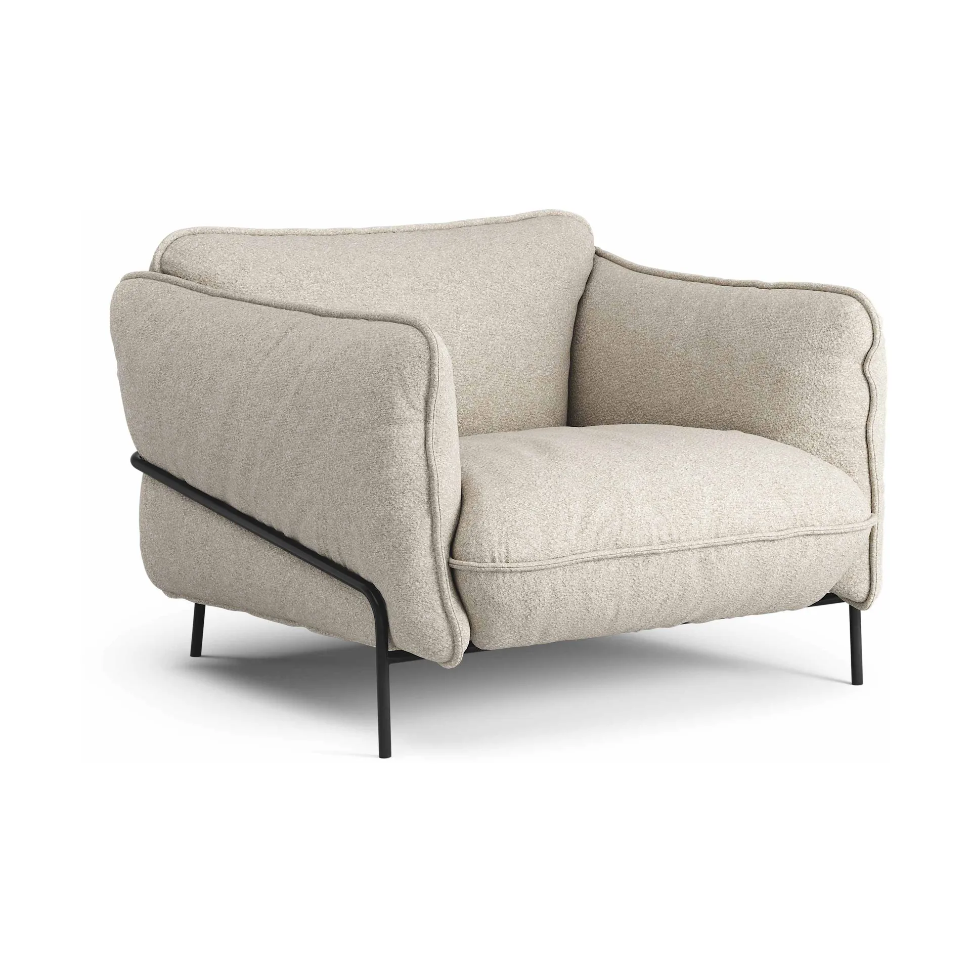 Continental fauteuil, Wave Sand-zwartgelaktstaal Swedese