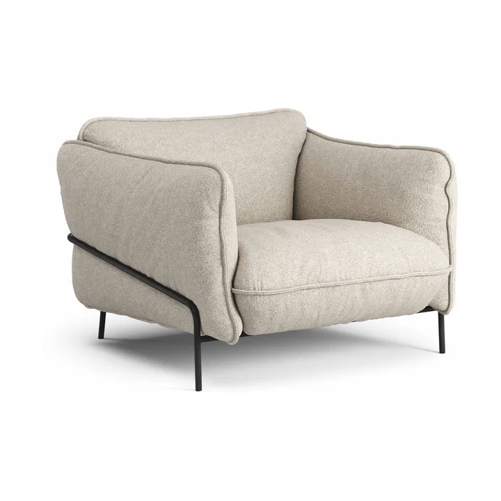 Continental fauteuil - Wave Sand-zwartgelaktstaal - Swedese