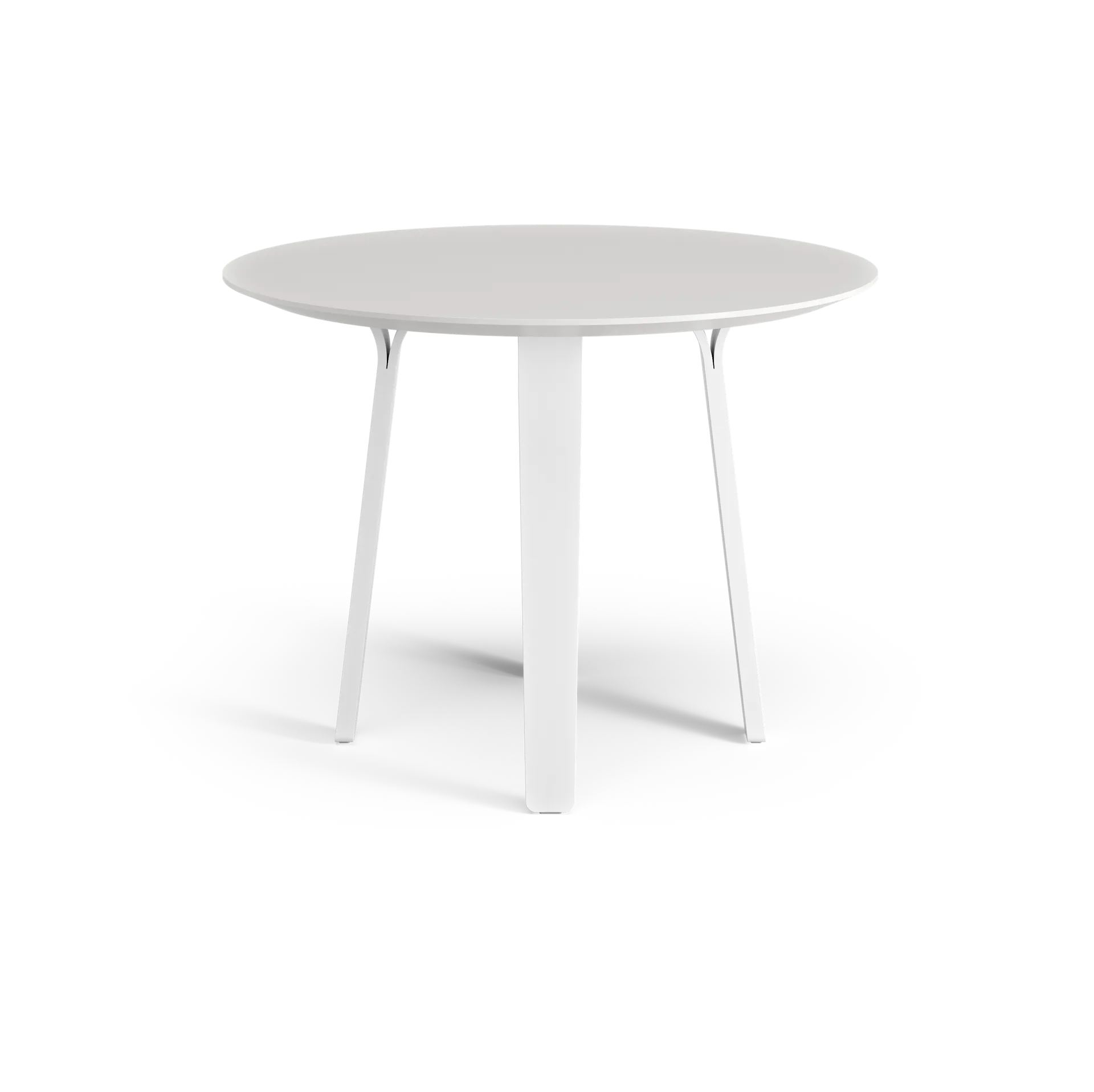 Divido Eettafel, wit, ø95cm, witgelazuurde essenhouten poten Swedese
