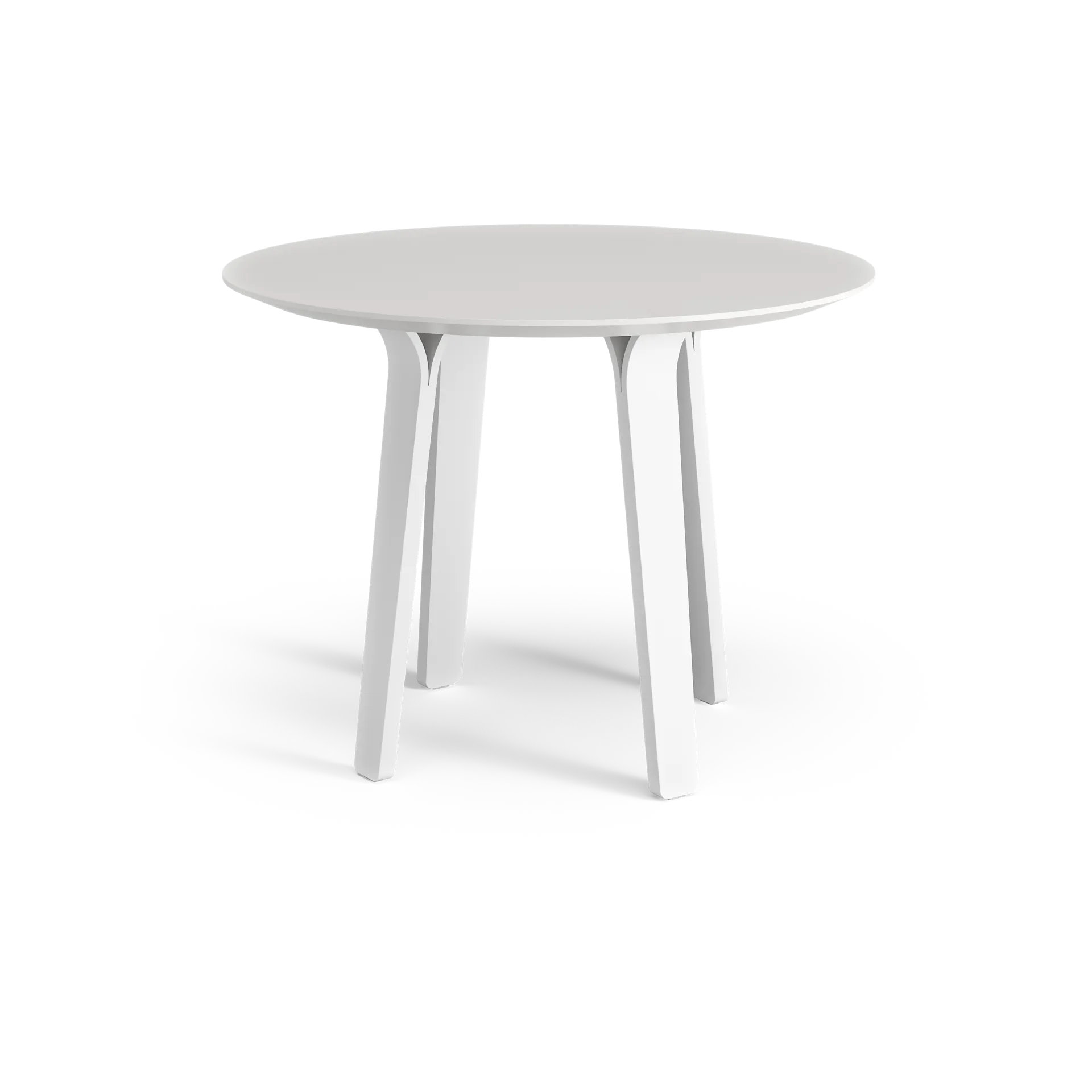 Divido Eettafel, wit, ø95cm, witgelazuurde essenhouten poten Swedese