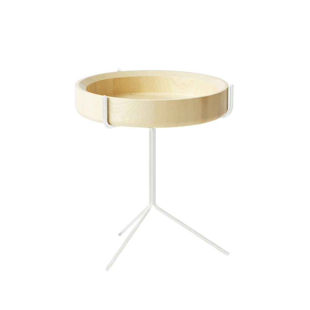 Swedese Drum tafel natuurlak-h.46cm-wit onderstel