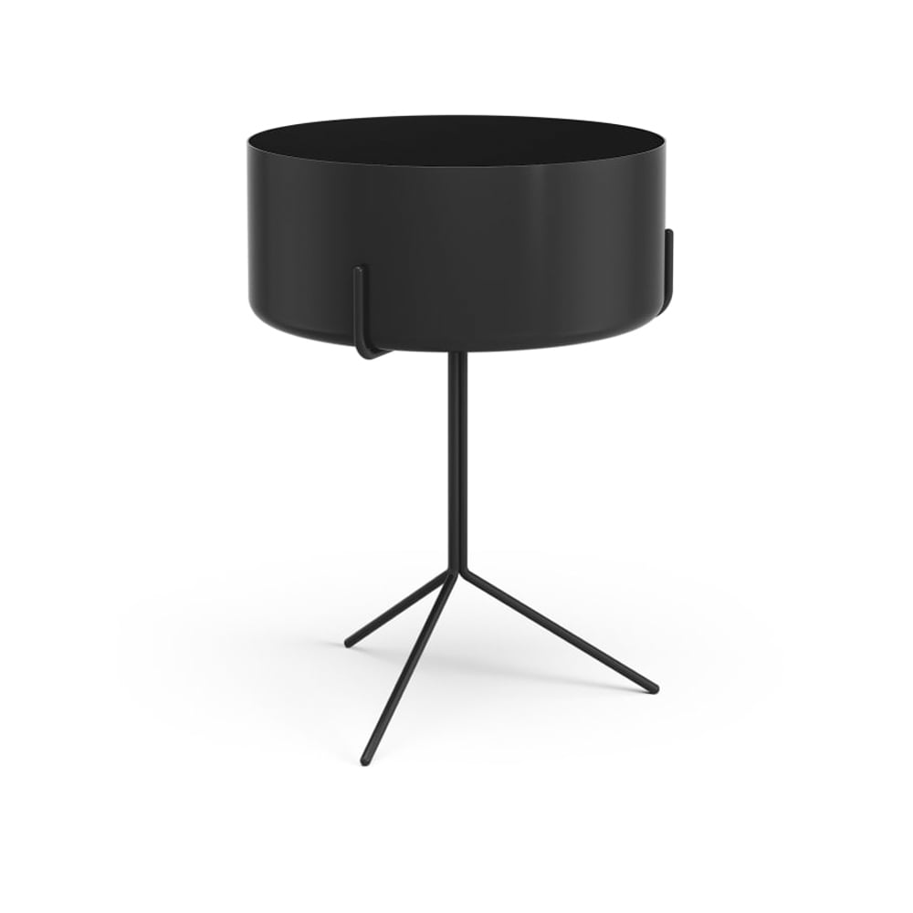 Swedese Drum tafel zwart, plantenbak