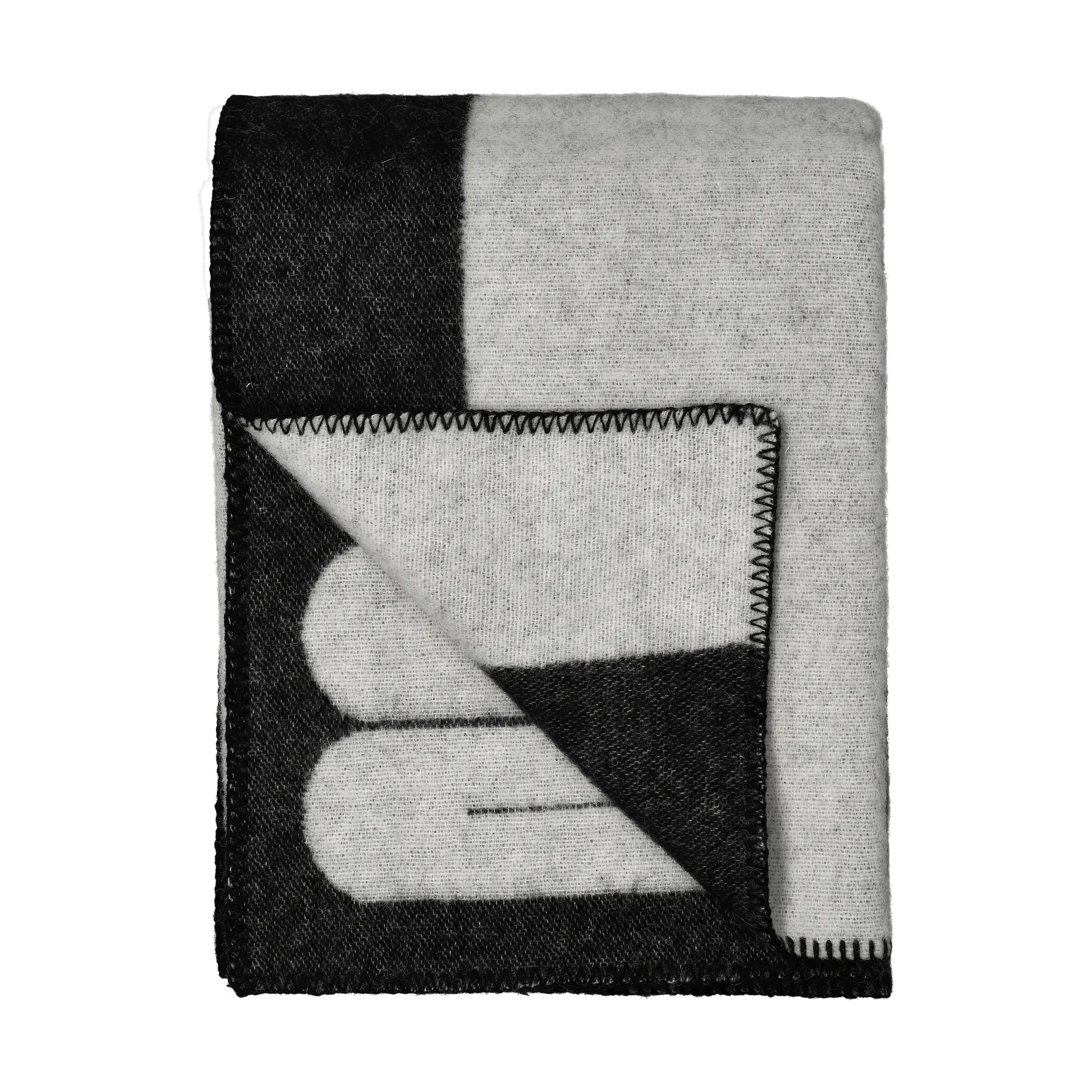 Duality plaid 130x180 cm, Zwart-lichtgrijs Swedese