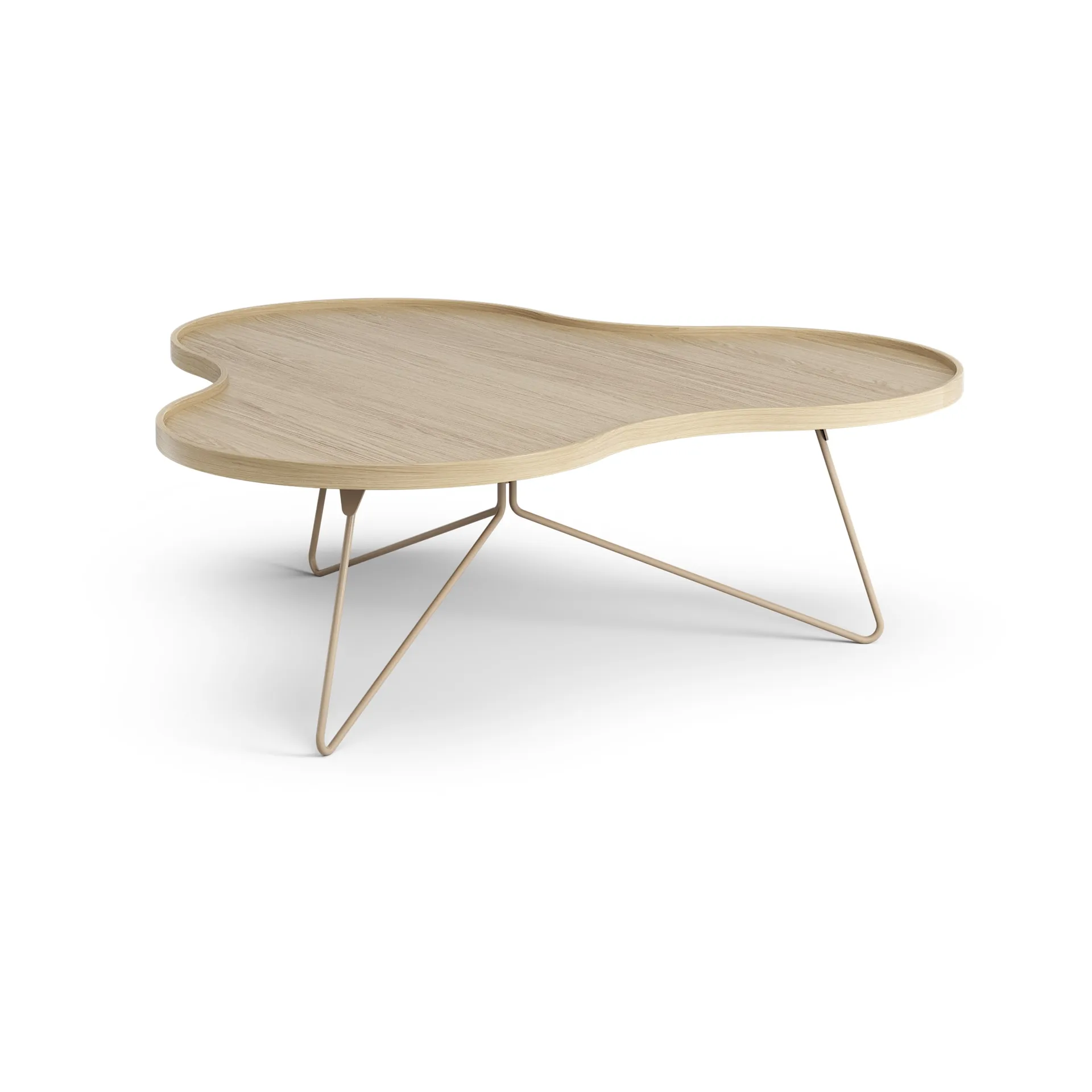 Flower mono tafel 107 x 114cm, H39 Gelakt eiken-nutmeg RAL1019 Swedese