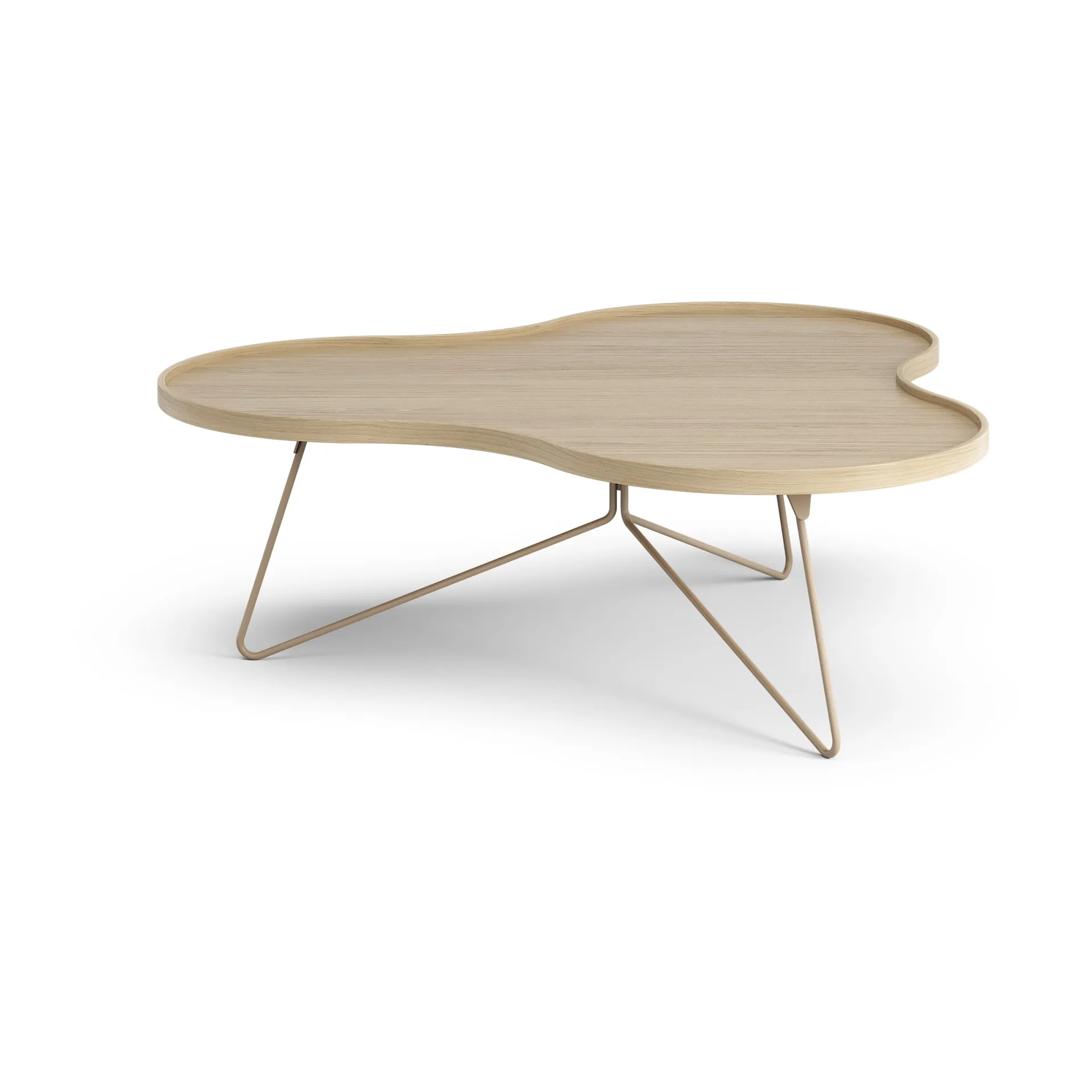 Flower mono tafel 107 x 114cm, H39 Gelakt eiken-nutmeg RAL1019 Swedese