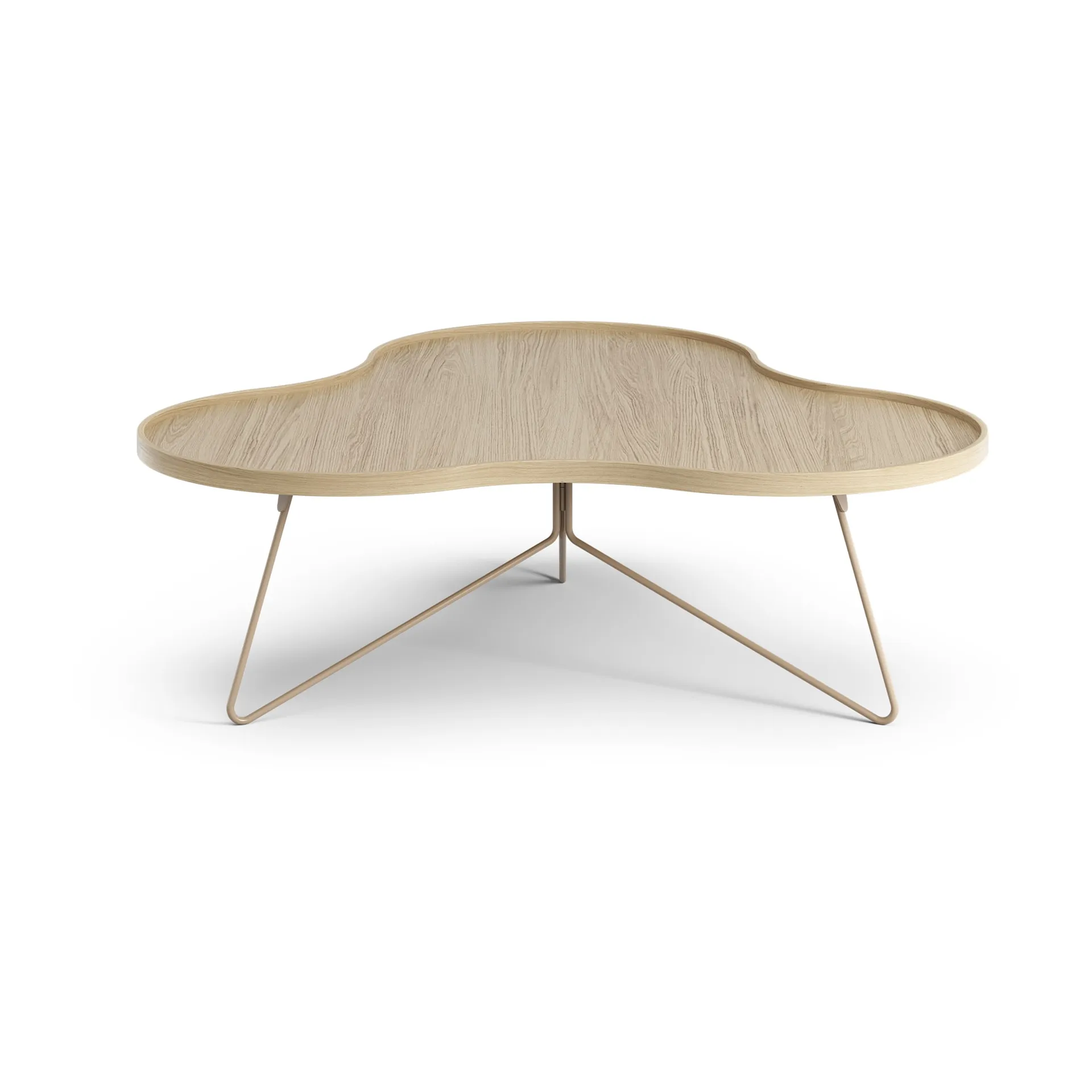 Flower mono tafel 107 x 114cm, H39 Gelakt eiken-nutmeg RAL1019 Swedese