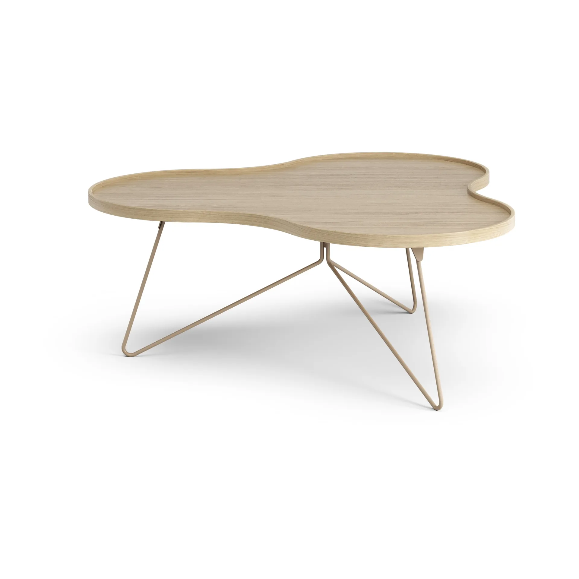 Flower mono tafel 107 x 114cm, H45 Gelakt eiken-nutmeg RAL1019 Swedese