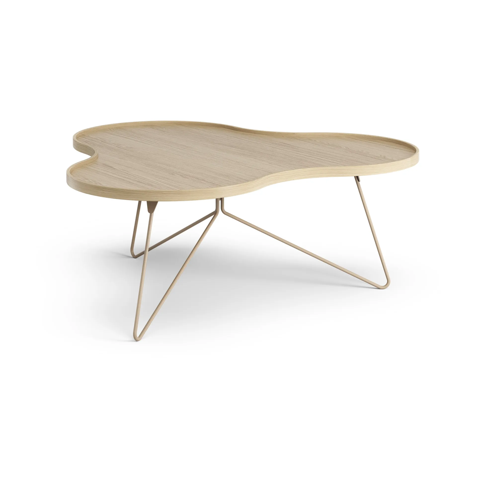 Flower mono tafel 107x114 cm, H: 45 cm, Gelakt eiken-nutmeg (beige) RAL1019 Swedese