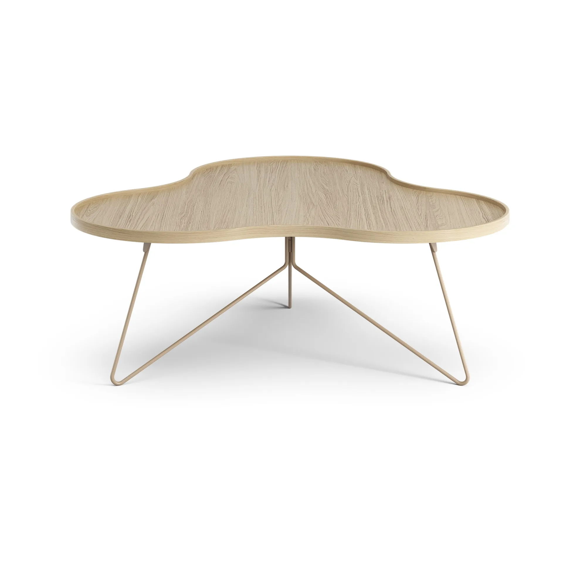 Flower mono tafel 107x114 cm, H: 45 cm, Gelakt eiken-nutmeg (beige) RAL1019 Swedese