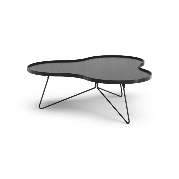 Flower mono tafel 107x114 cm - H39 cm zwart gebeitst essenhout - Swedese