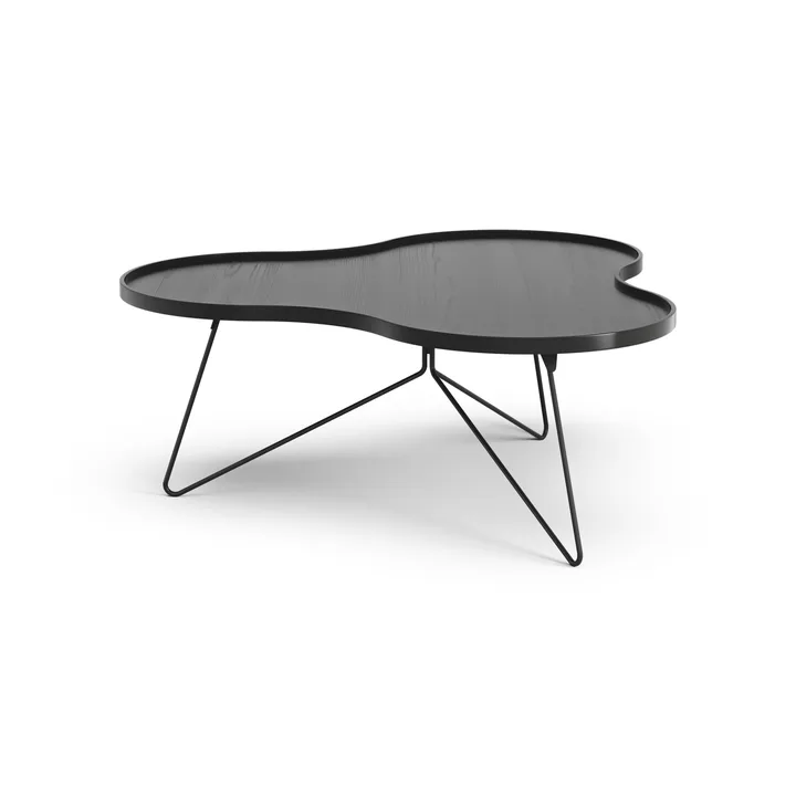 Flower mono tafel 107x114 cm - H45 cm zwart gebeitst essenhout - Swedese