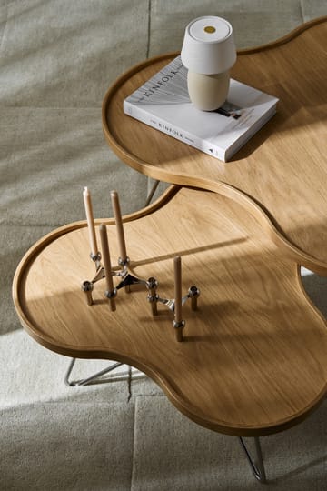 Flower mono tafel 62 x 66cm - eikenhout natuur, 39cm, chromen onderstel - Swedese