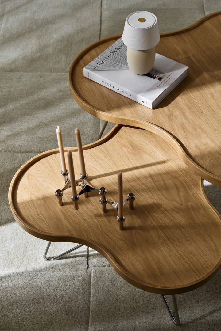 Flower mono tafel 62 x 66cm, eikenhout natuur, 39cm, chromen onderstel Swedese