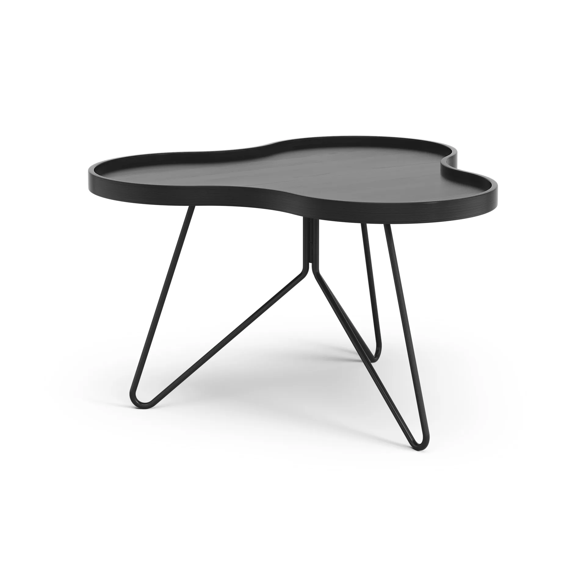 Flower mono tafel 62 x 66cm, H39 cm Es zwart glanzend Swedese