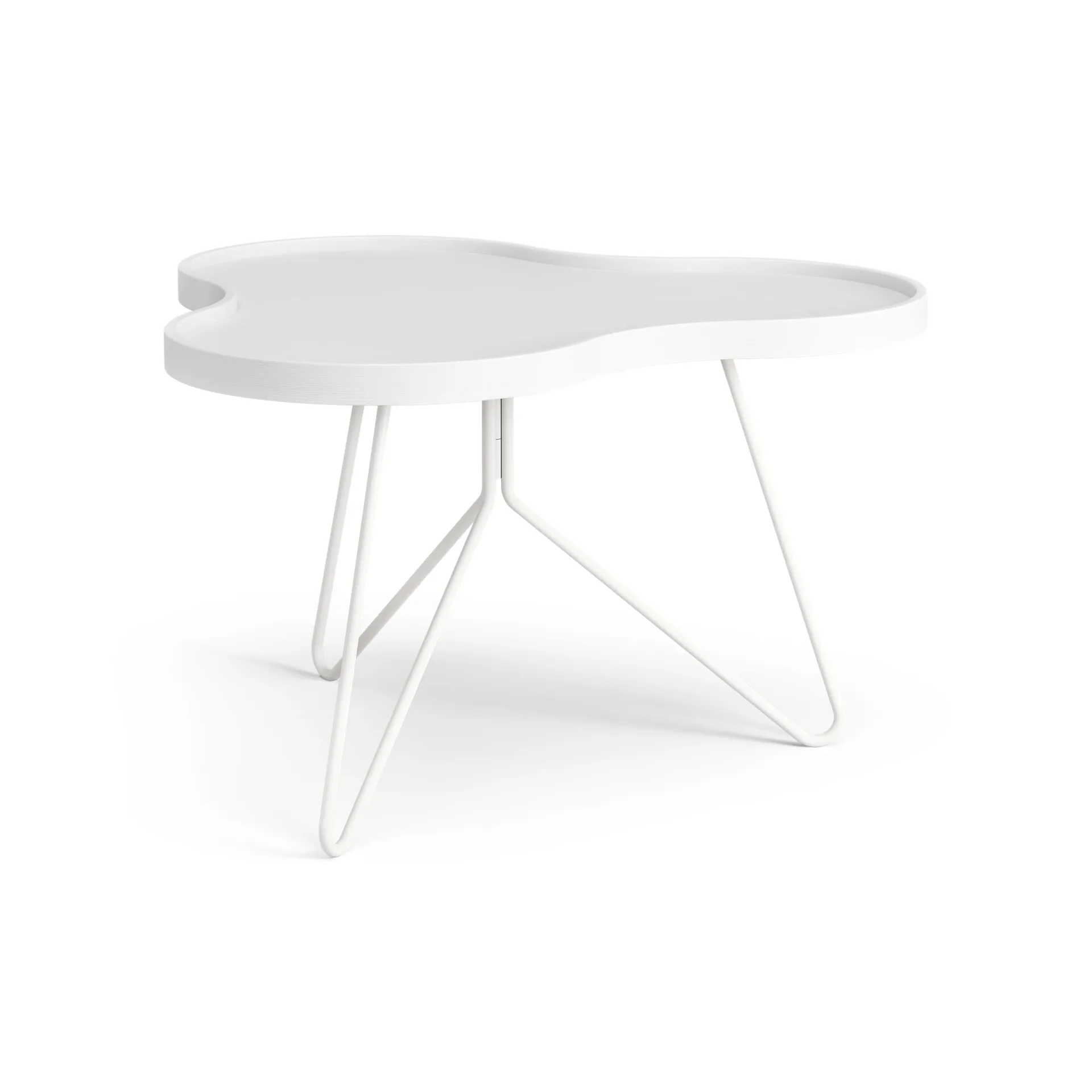 Flower mono tafel 62x66 cm, H39 cm wit gebeitst essenhout Swedese