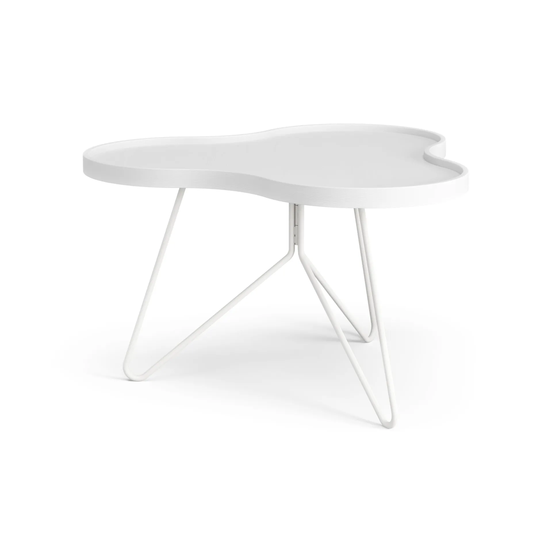Flower mono tafel 62x66 cm, H39 cm wit gebeitst essenhout Swedese
