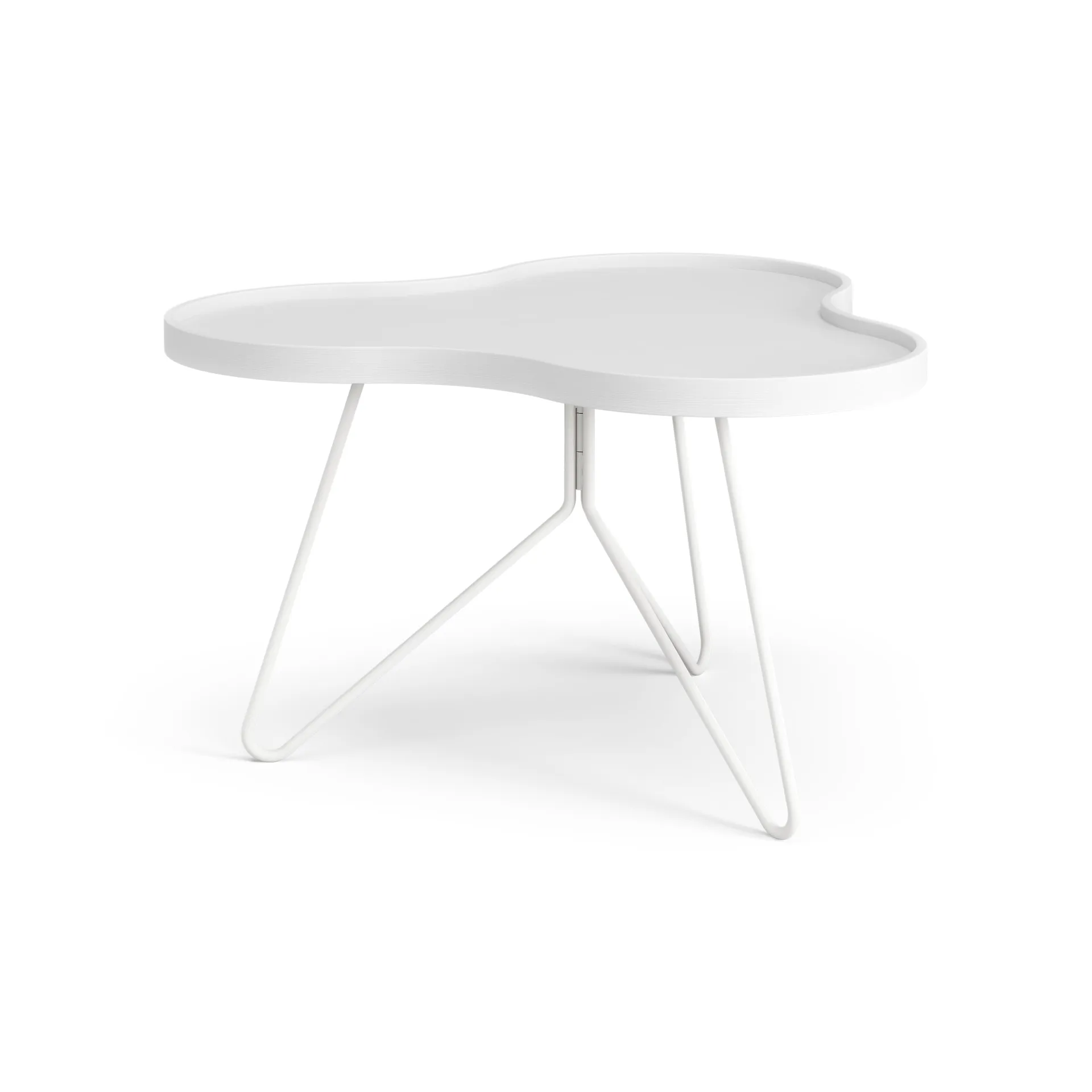 Flower mono tafel 62x66 cm, H39 cm wit gebeitst essenhout Swedese