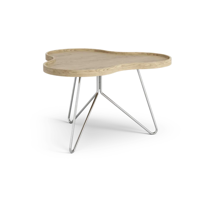 Flower mono tafel 62x66 cm - H39cm-naturel eiken-chroom - Swedese
