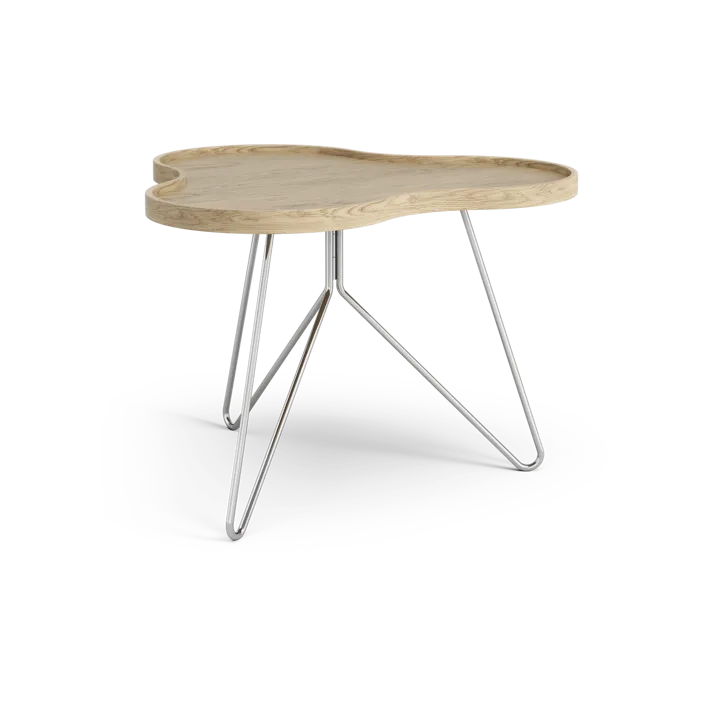 Flower mono tafel 62x66 cm - H45cm-naturel eiken-chroom - Swedese