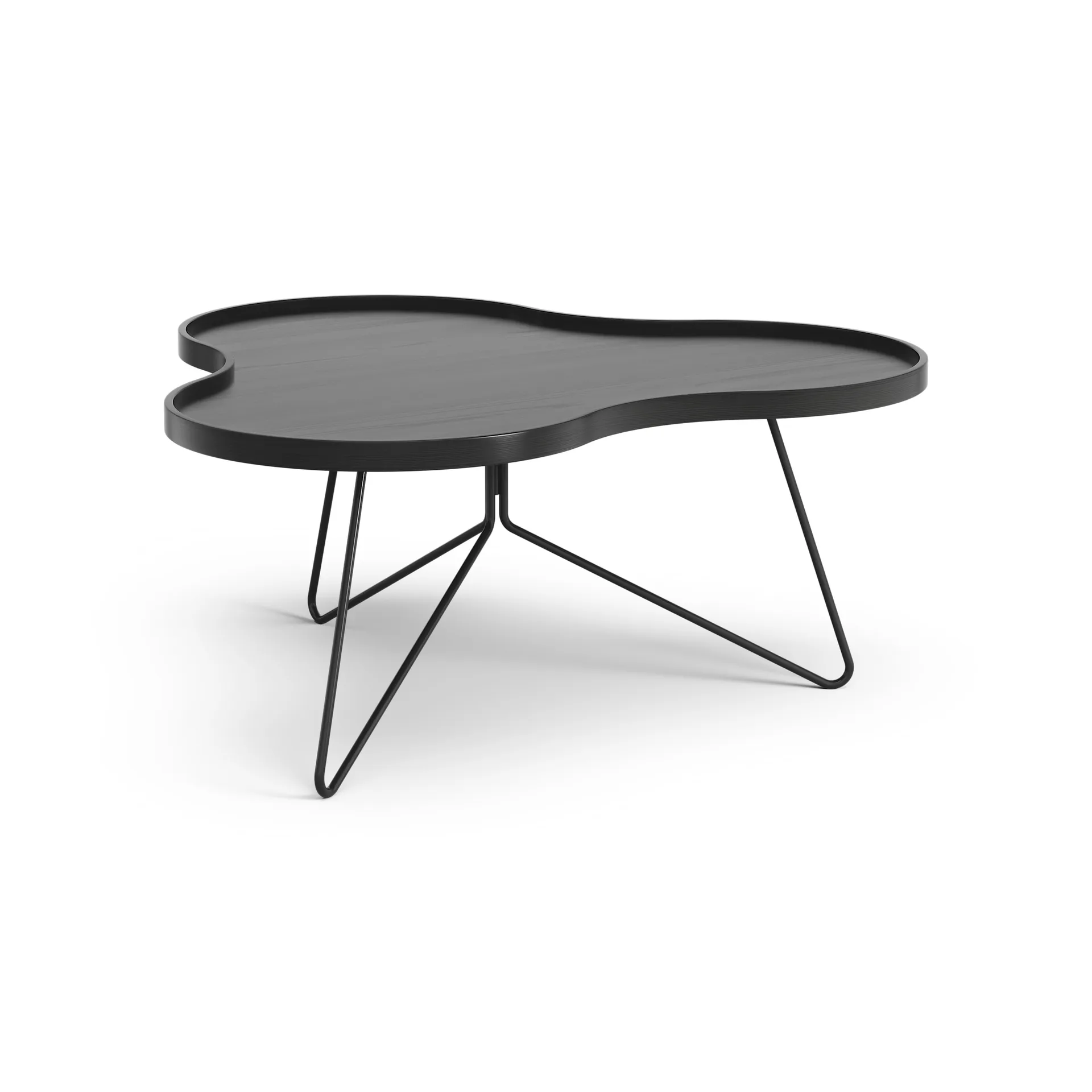 Flower mono tafel 84 x 90cm, H39 cm Es zwart glanzend Swedese