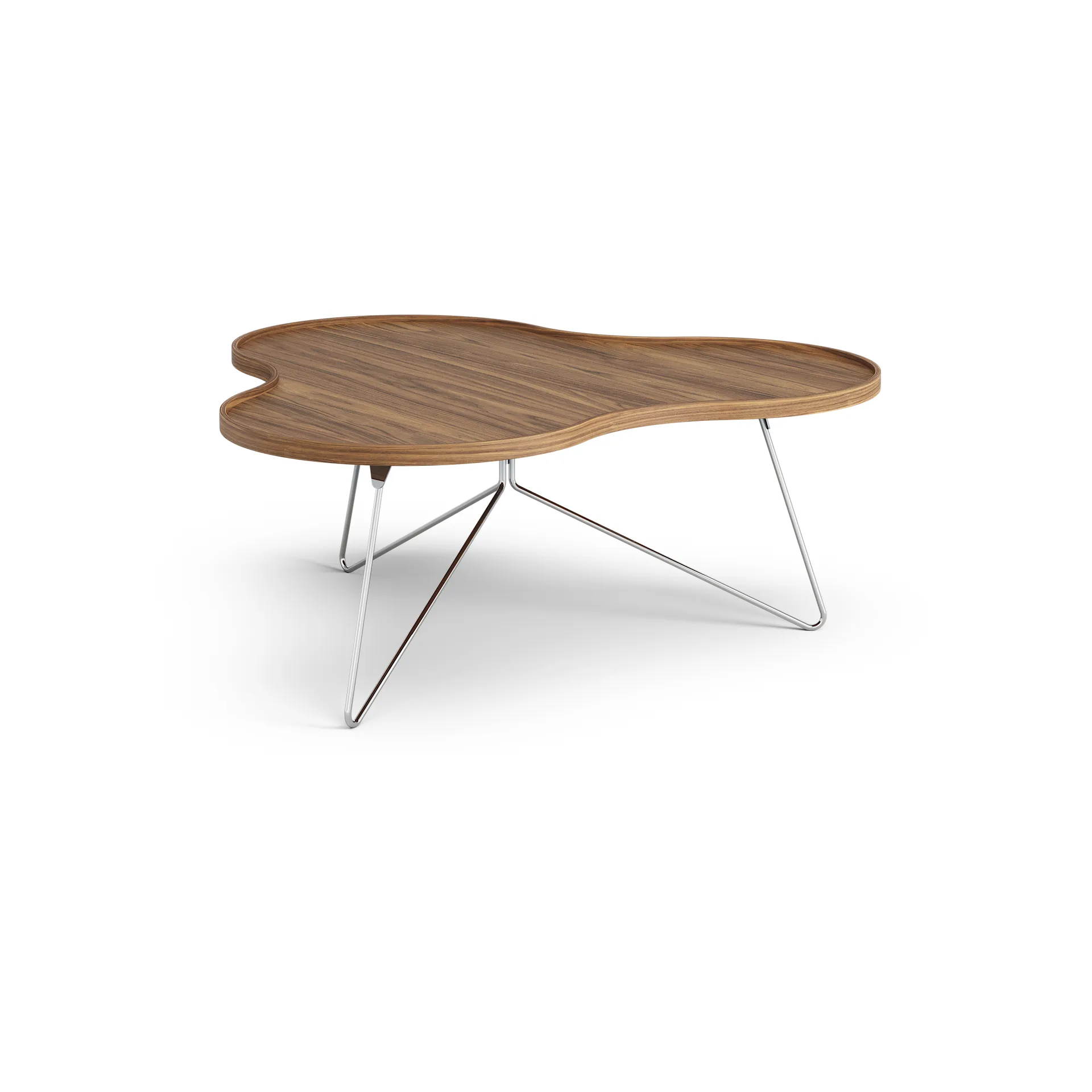 Flower mono tafel Special Edition 107x114 cm, H45 cm-geverfd walnoot-verchroomd staal Swedese