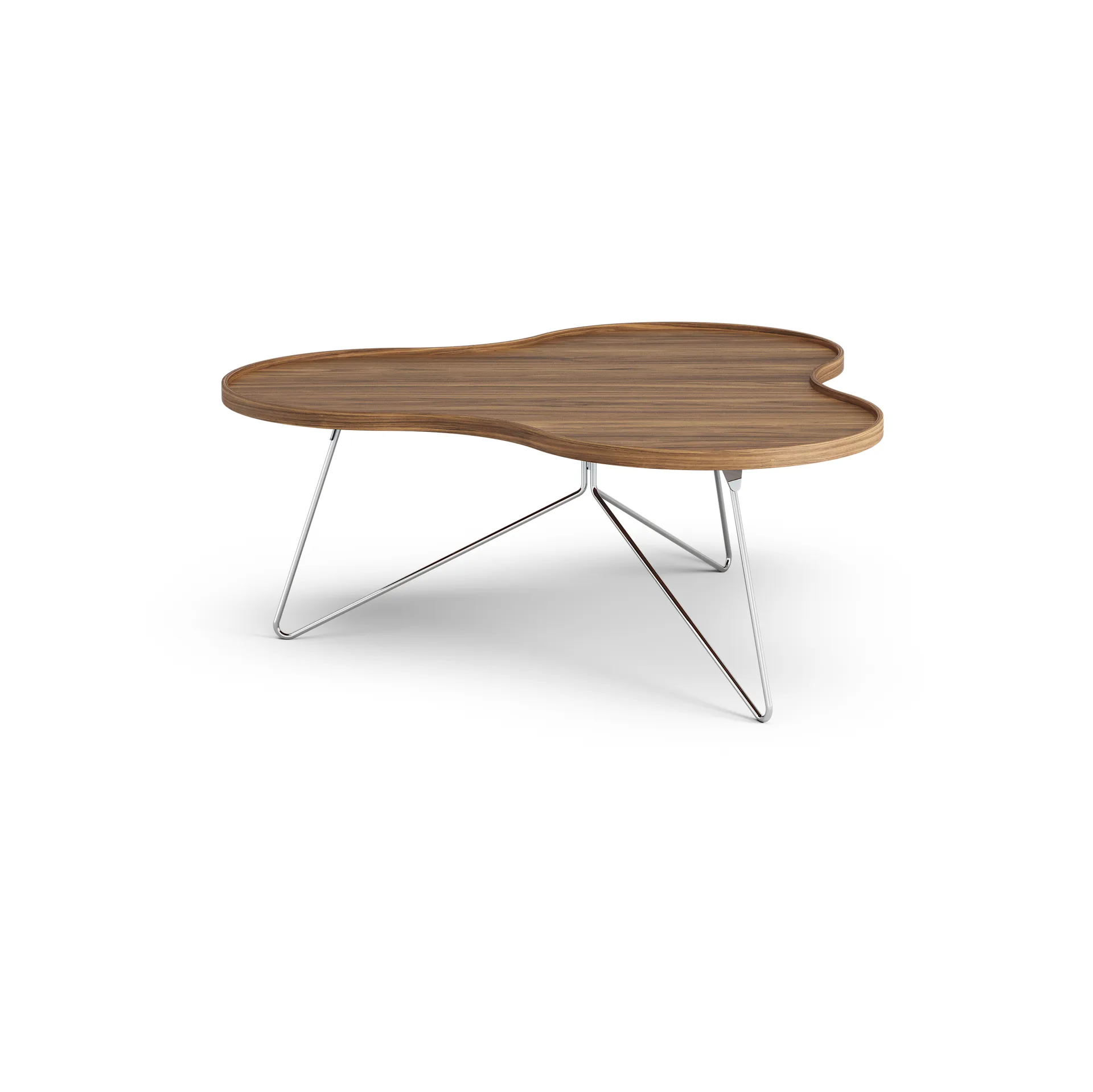 Flower mono tafel Special Edition 107x114 cm, H45 cm-geverfd walnoot-verchroomd staal Swedese