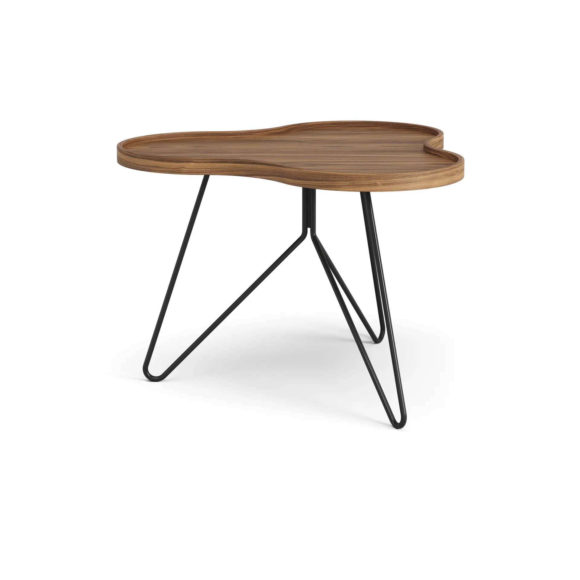 Flower mono Tafel Special Edition 62x66 cm, H45 cm-gelakt notenhout-zwart gelakt staal Swedese