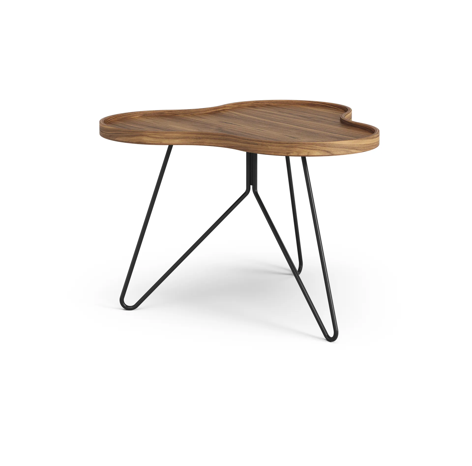 Flower mono Tafel Special Edition 62x66 cm, H45 cm-gelakt notenhout-zwart gelakt staal Swedese