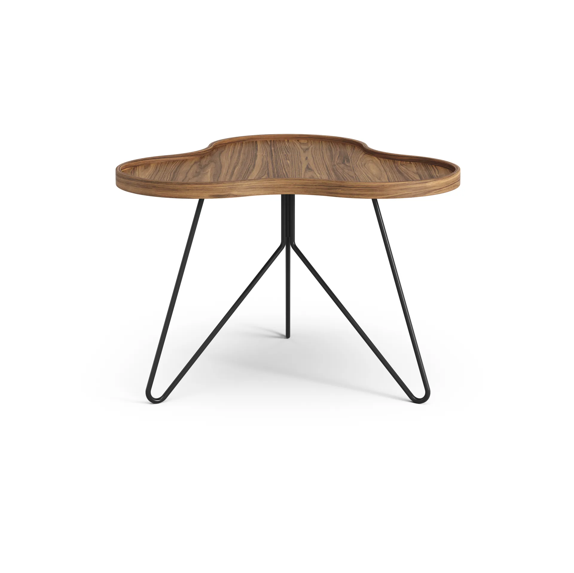 Flower mono Tafel Special Edition 62x66 cm, H45 cm-gelakt notenhout-zwart gelakt staal Swedese