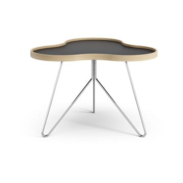 Flower tafel 62 x 66cm - 45 cm, Zwart-eikenhouten rand-verchroomd onderstel - Swedese