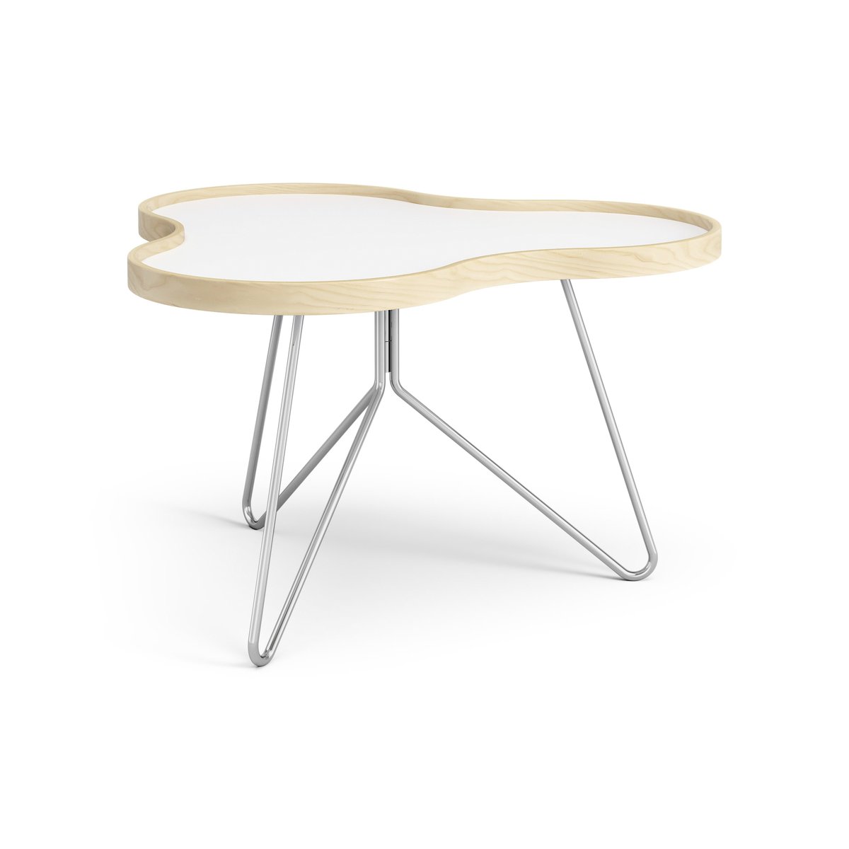 Swedese Flower tafel 62 x 66cm H39 cm Berk gelakt | Scandinavisch Interieur | Salontafels | Zwart