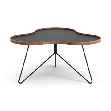 Flower tafel 84 x 90cm - H45-zwart-walnoothouten rand-zwart onderstel - Swedese