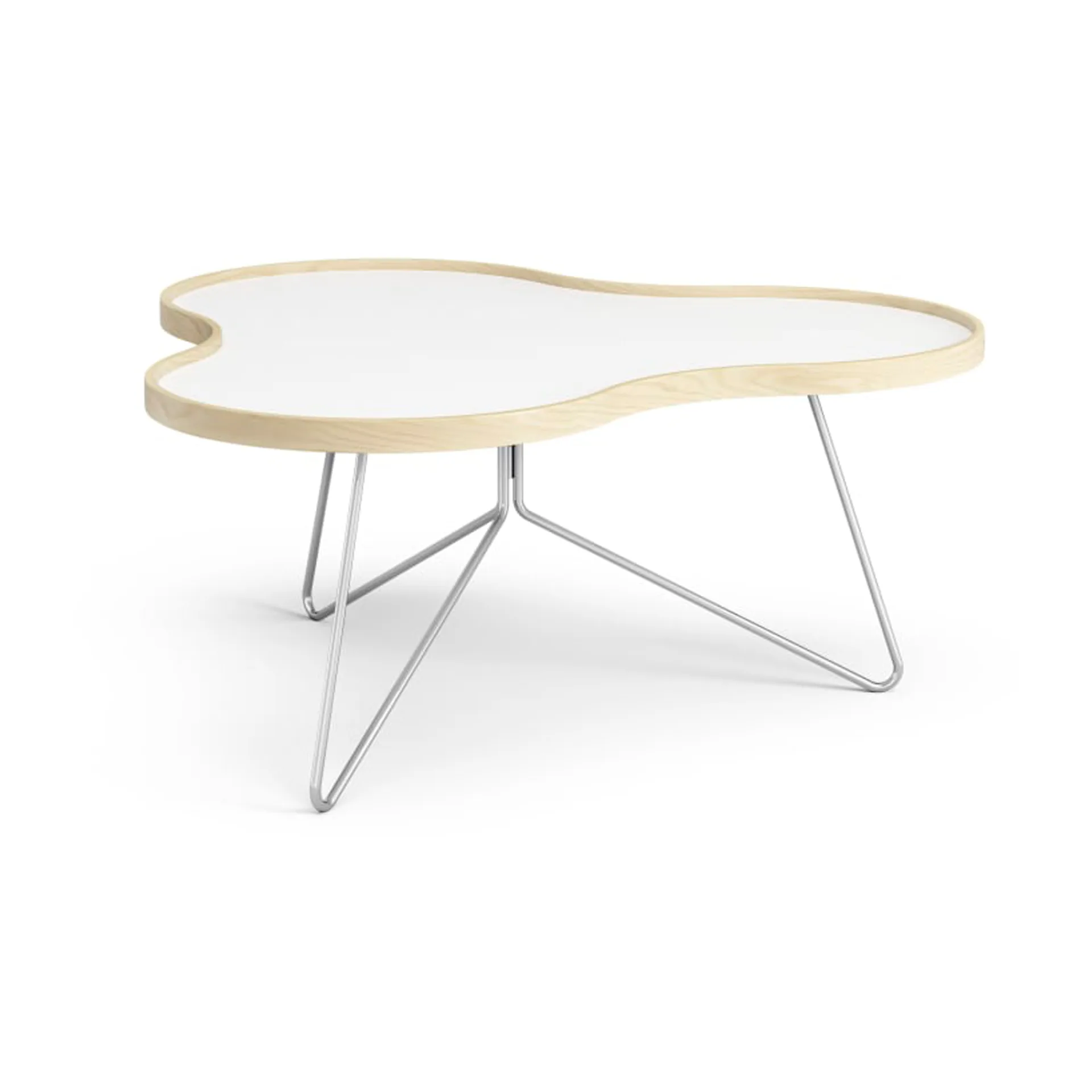 Flower tafel 84x90 cm, H39 cm-wit-berken-chroom Swedese