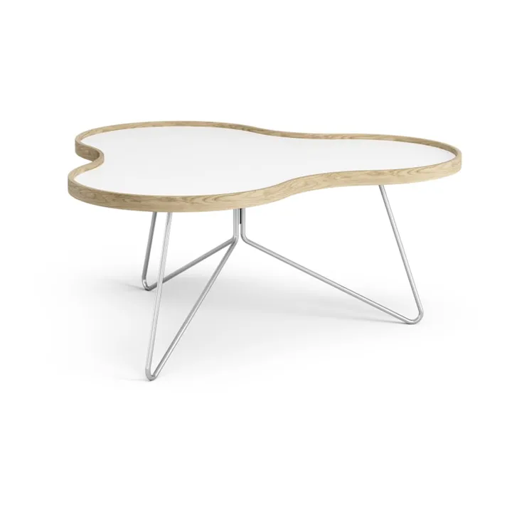 Flower tafel 84x90 cm - H39 cm-wit-eiken-chroom - Swedese