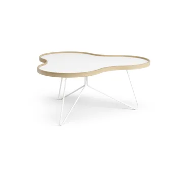 Flower tafel 84x90 cm - H39cm-wit-eiken-wit onderstel - Swedese