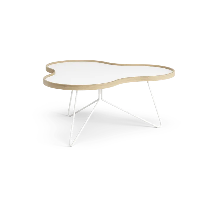 Flower tafel 84x90 cm - H39cm-wit-eiken-wit onderstel - Swedese